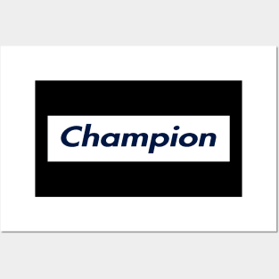 SUPER CHAMPION TEXT Posters and Art